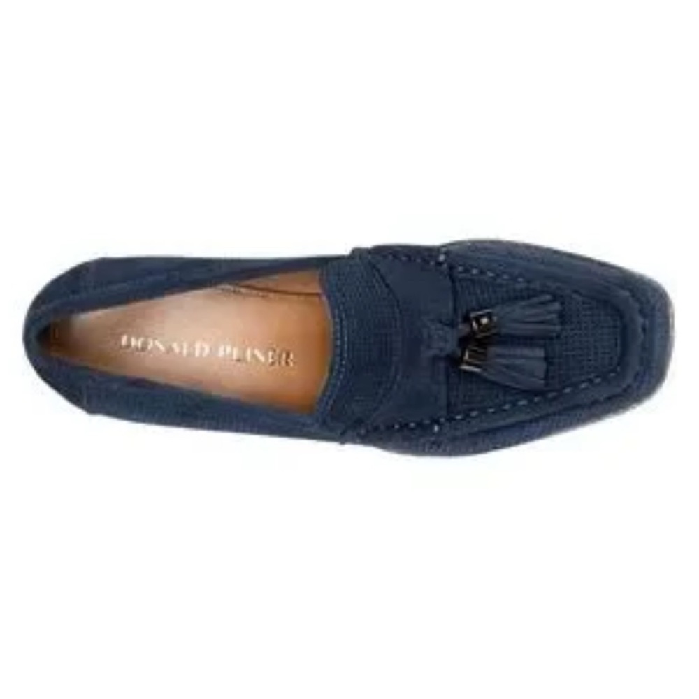 Donald J. Pliner Arroyo tailored Moc Toe Loafer Pumps in Blue Suede Leather NWOB